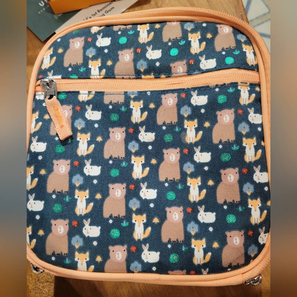 Animal Print Lunchbox with Orange Trim